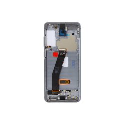 Sk�rm til Samsung Galaxy S20 G980F / S20 5G G981F med ramme Cosmic Gr� Service Pack formonteret