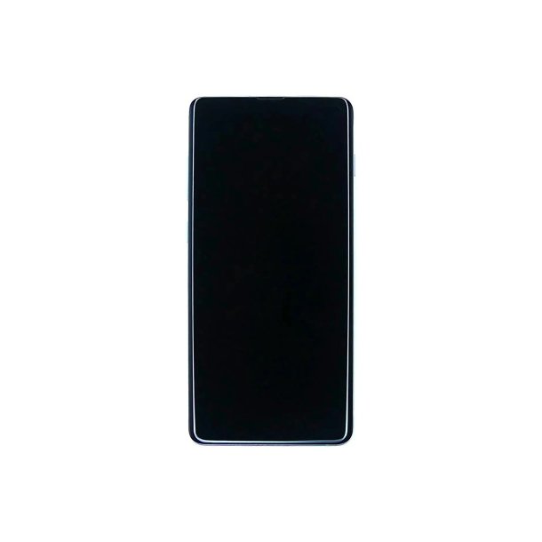 Sk�rm til Samsung Galaxy S10 Plus G975F med ramme Prism Hvid Service Pack