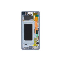 Sk�rm til Samsung Galaxy S10 G973F med ramme Bl� Service Pack
