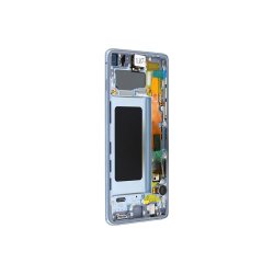 Sk�rm til Samsung Galaxy S10 G973F med ramme Bl� Service Pack