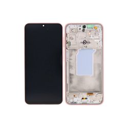 Sk�rm til Samsung Galaxy A26 A266B med ramme Peach Pink Service Pack