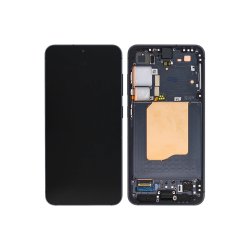 Sk�rm til Samsung Galaxy S25 S931B med ramme Bl� Sort Service Pack formonteret
