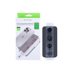 Rixus sk�rmbeskyttelse til iPhone 16 Pro Max H�rdet glas Privacy med Fit Box