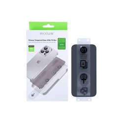 Rixus sk�rmbeskyttelse til iPhone 15 Pro H�rdet glas Privacy med Fit Box