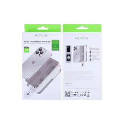Rixus sk�rmbeskyttelse til iPhone 15 H�rdet glas Privacy med Fit Box
