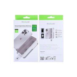 Rixus sk�rmbeskyttelse til iPhone 13 / iPhone 13 Pro / iPhone 14 / iPhone 16e / iPhone 17e H�rdet glas Privacy med Fit Box