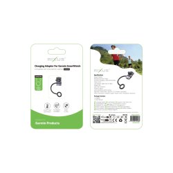 Rixus RXGM01 opladningsadapter til Garmin Smartwatch Sort
