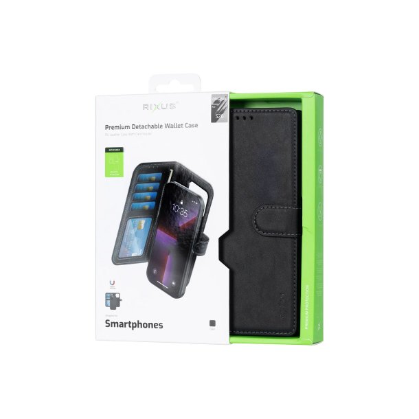 Rixus Duo Magnetic Detachable Wallet Cover med MagSafe til Samsung Galaxy S26 Sort