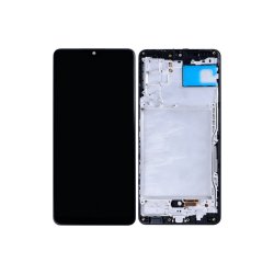 Sk�rm til Samsung Galaxy A42 5G A426B med ramme Prism Dot Sort Incell
