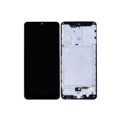 Sk�rm til Samsung Galaxy A31 A315F med ramme Prism Crush Sort Incell