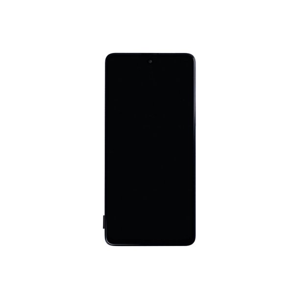 Sk�rm til Samsung Galaxy A51 4G A515F med ramme Prism Crush Sort Incell