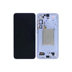 Sk�rm til Samsung Galaxy S25 Plus S936B med ramme Icy Bl� Service Pack formonteret