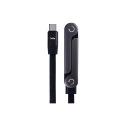 Datakabel USB-C til USB-C med foldbar holder 150cm Sort