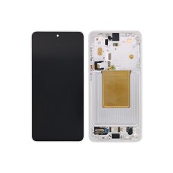 Sk�rm til Samsung Galaxy S26 S942B med ramme Hvid Service Pack formonteret 120Hz