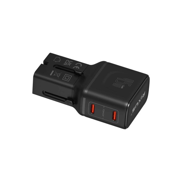 Rixus RXTA01 World Travel Charger 45W Sort