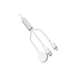Rixus RXUC33 3 in 1 Watch og Phone Charger Kabel 1.2m 60W Hvid