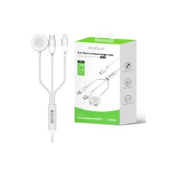 Rixus RXUC33 3 in 1 Watch og Phone Charger Kabel 1.2m 60W Hvid