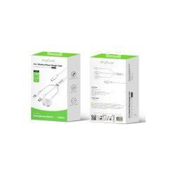 Rixus RXUC33 3 in 1 Watch og Phone Charger Kabel 1.2m 60W Hvid