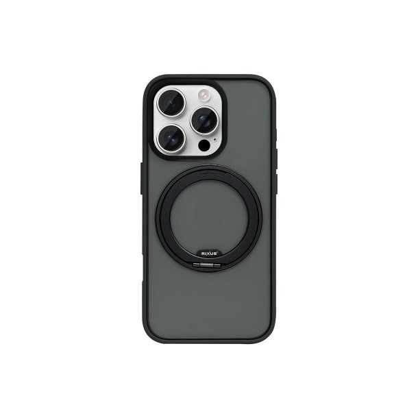 Rixus SnapGrip 360 Cover med MagSafe til iPhone 16 Pro Sort