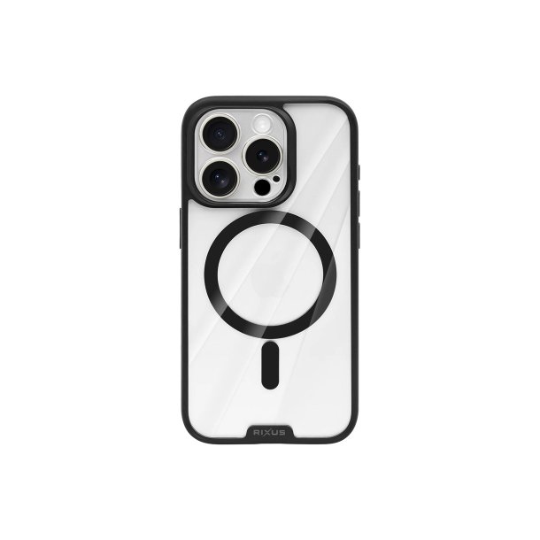 Rixus Crystal Amber Cover med MagSafe til iPhone 15 Pro Max Sort