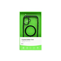 Rixus Crystal Amber Cover med MagSafe til iPhone 16 Sort