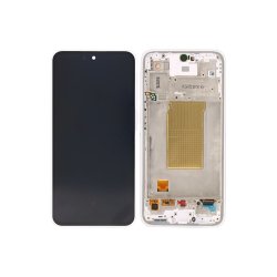 Sk�rm til Samsung Galaxy A37 A376B med ramme Hvid Service Pack 120Hz