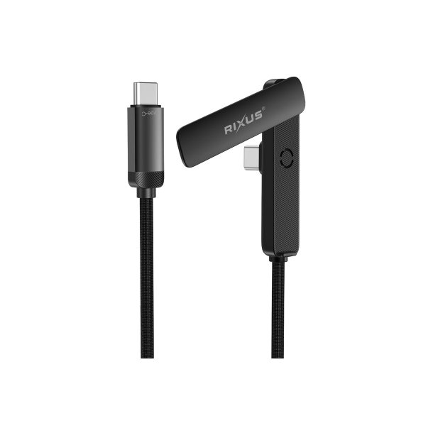 Rixus RXUC11 USB-C til USB-C Kabel Angled med stander 100W