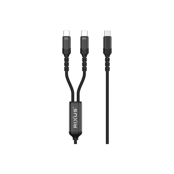 Rixus RXUC12 2 in 1 USB-C To Dual USB-C Splitter Kabel 140W