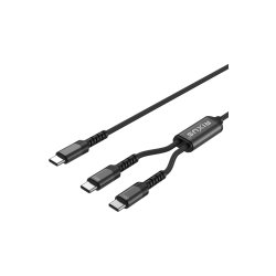 Rixus RXUC12 2 in 1 USB-C To Dual USB-C Splitter Kabel 140W