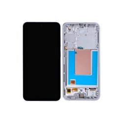 Sk�rm til Samsung Galaxy S24 FE S721B med ramme S�lv Soft-OLED 120Hz
