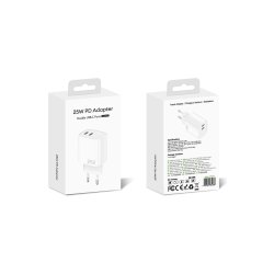 Hurtigoplader CH25WC2 Dual USB-C Ports 25W Hvid