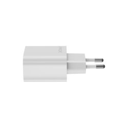 Hurtigoplader CH30AC USB-A og USB-C to porte 30W Hvid