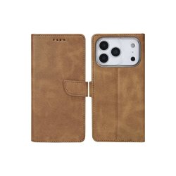 Rixus Flipcover til iPhone 17 Pro Max / iPhone 18 Pro Max Light Brown
