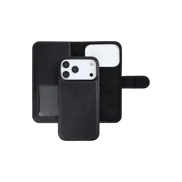 Rixus Duo Magnetic Detachable Wallet Cover med MagSafe til iPhone 17 Pro Max / iPhone 18 Pro Max Sort