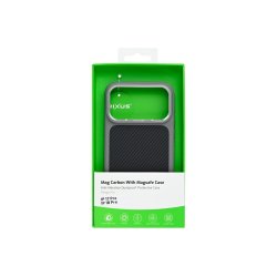 Rixus Mag Carbon Cover med MagSafe til iPhone 17 Pro / iPhone 18 Pro Titanium Gr�
