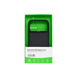 Rixus Mag Carbon Cover med MagSafe til iPhone 17 Pro Max / iPhone 18 Pro Max Titanium Sort