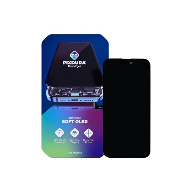 Sk�rm til iPhone 15 Pro Max Soft-OLED Soft-OLED PIXDURA 120Hz