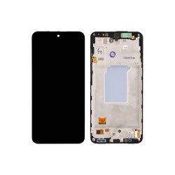 Sk�rm til Samsung Galaxy A27 5G A276B med ramme Sort Service Pack 120Hz