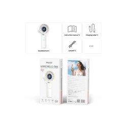 YESIDO YF-20 h�ndholdt ventilator med digitalt display Hvid