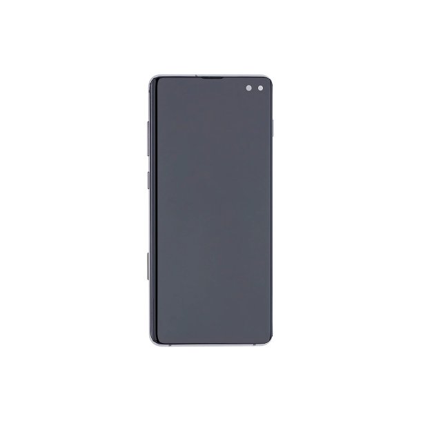 Sk�rm til Samsung Galaxy S10 Plus G975F med ramme Prism Sort Refurbished