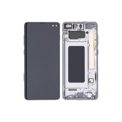 Sk�rm til Samsung Galaxy S10 Plus G975F med ramme Prism Sort Refurbished