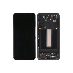 Sk�rm til Samsung Galaxy S21 FE G990B med ramme Graphite Soft-OLED 120Hz