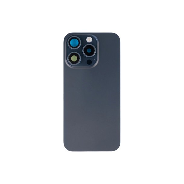 Bagglas til iPhone 15 Pro med NFC og forst�rret kameraramme Bl� Titanium Kompatibel