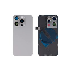 Bagglas til iPhone 15 Pro med NFC og forst�rret kameraramme Natural Titanium Kompatibel