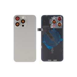 Bagglas til iPhone 15 Pro Max med NFC og forst�rret kameraramme Natural Titanium Kompatibel
