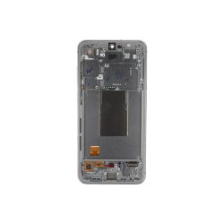 Sk�rm til Samsung Galaxy S24 FE S721B med ramme S�lv Service Pack formonteret