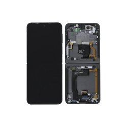 Hovedsk�rm til Samsung Galaxy Z Flip4 5G F721B med ramme Sort Service Pack