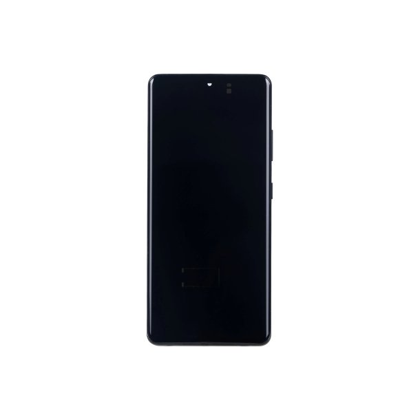 Sk�rm til Samsung Galaxy S21 Ultra 5G G998B med ramme Phantom Sort Soft-OLED 120Hz