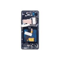 Sk�rm til Samsung Galaxy S21 Ultra 5G G998B med ramme Phantom Sort Soft-OLED 120Hz