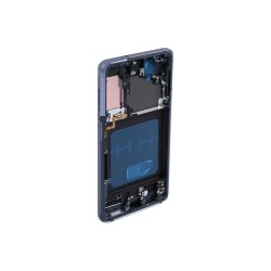Sk�rm til Samsung Galaxy S21 G991B med ramme Phantom Gr� Soft-OLED 120Hz